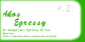 akos egressy business card